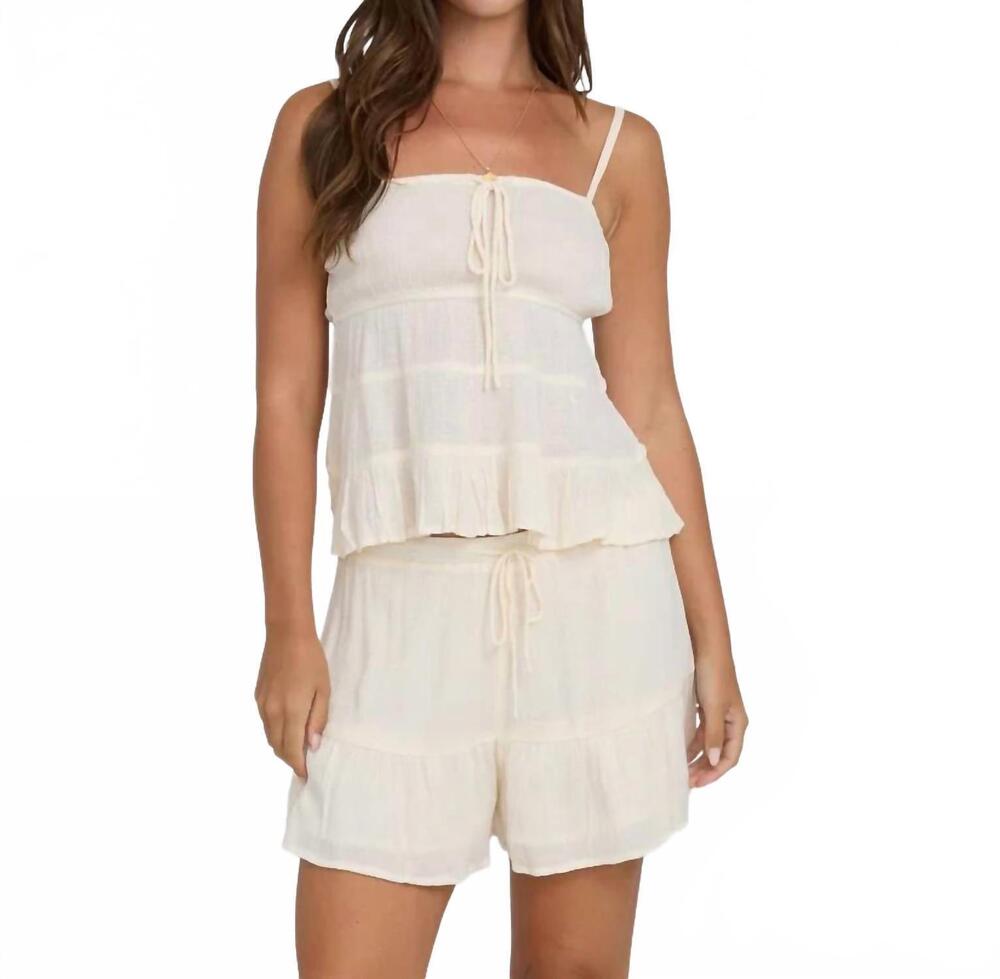 NEW BILLABONG keona mini woven shorts in white cap